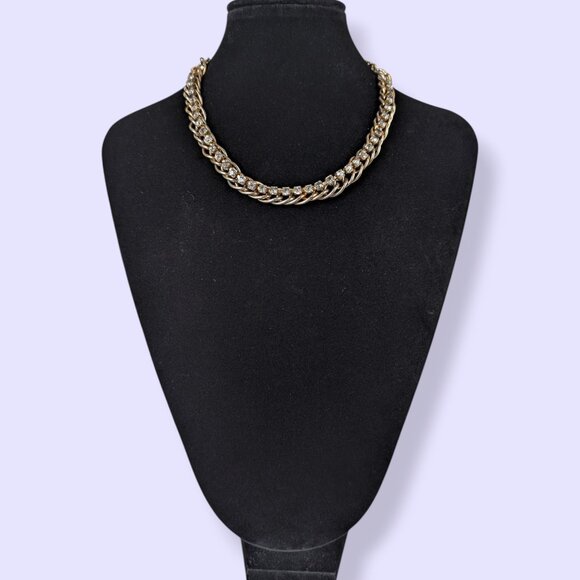 V. White Rhinestone Chain Necklace - Picture 1 of 6